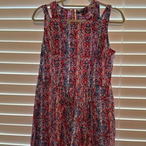Warehouse Cutout Pattern A-line Skater Dress
